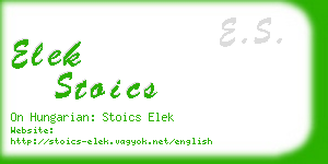 elek stoics business card